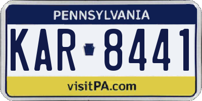 PA license plate KAR8441