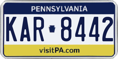 PA license plate KAR8442