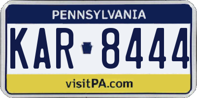 PA license plate KAR8444