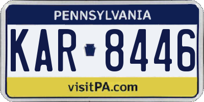 PA license plate KAR8446