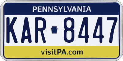 PA license plate KAR8447