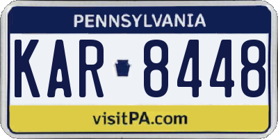 PA license plate KAR8448