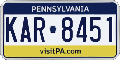 PA license plate KAR8451