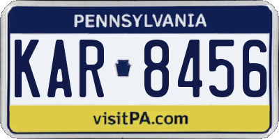 PA license plate KAR8456