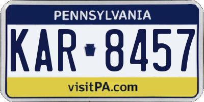 PA license plate KAR8457