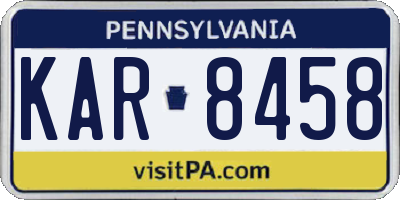 PA license plate KAR8458
