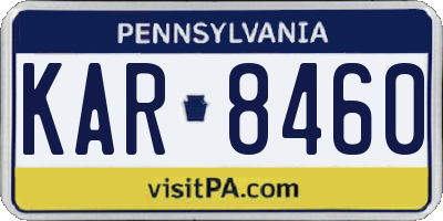 PA license plate KAR8460