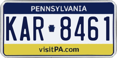 PA license plate KAR8461