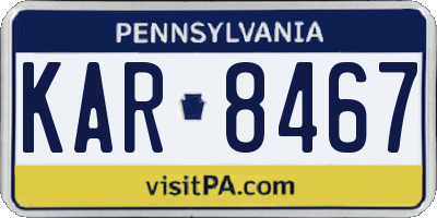 PA license plate KAR8467