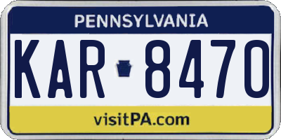 PA license plate KAR8470