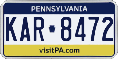 PA license plate KAR8472