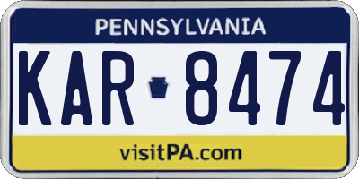 PA license plate KAR8474