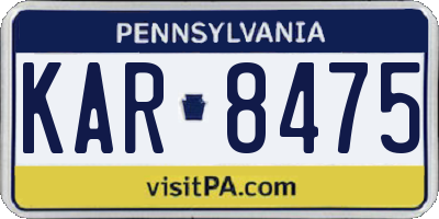 PA license plate KAR8475