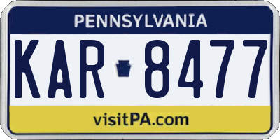 PA license plate KAR8477