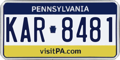 PA license plate KAR8481