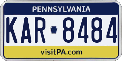 PA license plate KAR8484