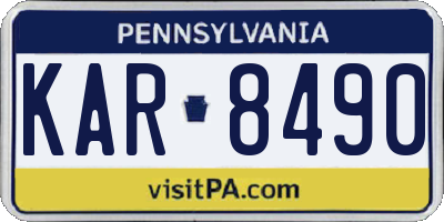 PA license plate KAR8490