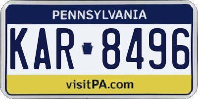 PA license plate KAR8496
