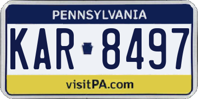 PA license plate KAR8497