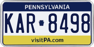 PA license plate KAR8498