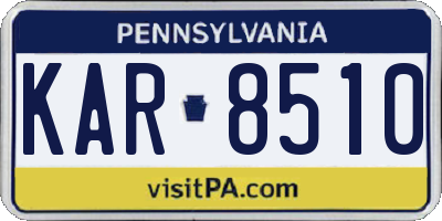 PA license plate KAR8510