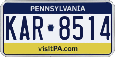 PA license plate KAR8514