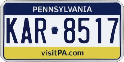 PA license plate KAR8517