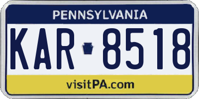 PA license plate KAR8518