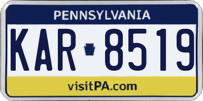 PA license plate KAR8519