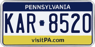 PA license plate KAR8520