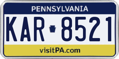 PA license plate KAR8521