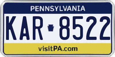 PA license plate KAR8522