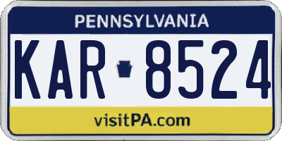 PA license plate KAR8524