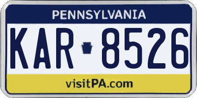 PA license plate KAR8526
