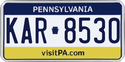 PA license plate KAR8530