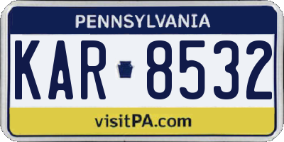 PA license plate KAR8532