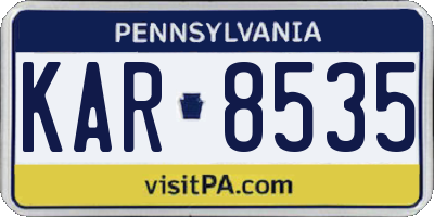 PA license plate KAR8535