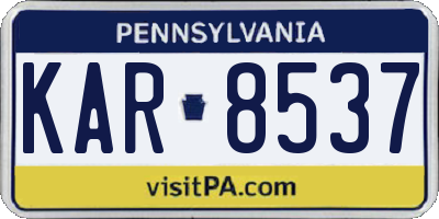 PA license plate KAR8537