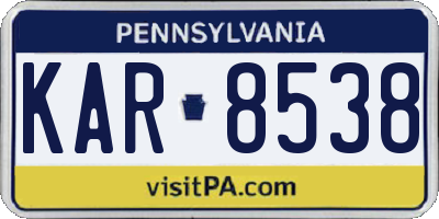 PA license plate KAR8538