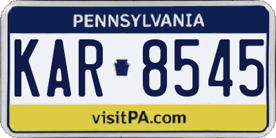 PA license plate KAR8545