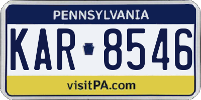 PA license plate KAR8546