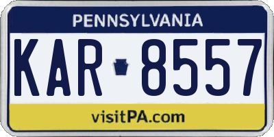 PA license plate KAR8557