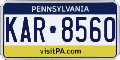PA license plate KAR8560