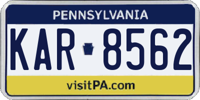 PA license plate KAR8562