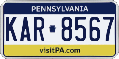 PA license plate KAR8567