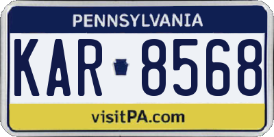 PA license plate KAR8568