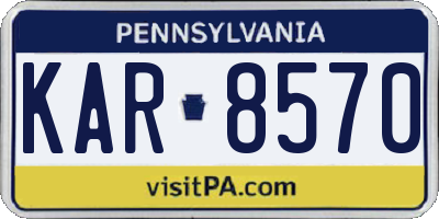PA license plate KAR8570