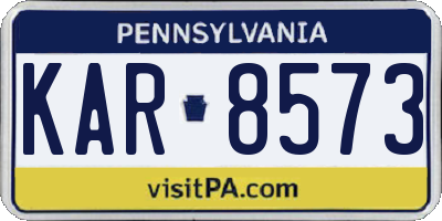 PA license plate KAR8573