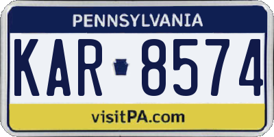 PA license plate KAR8574