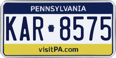 PA license plate KAR8575